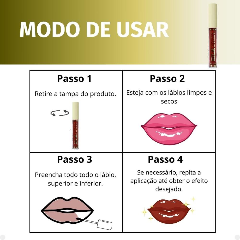 Batom Líquido Ruby Rose Silk Skin Comfort Lips SL03 3,5ml HB-L6201-3 SL03 4