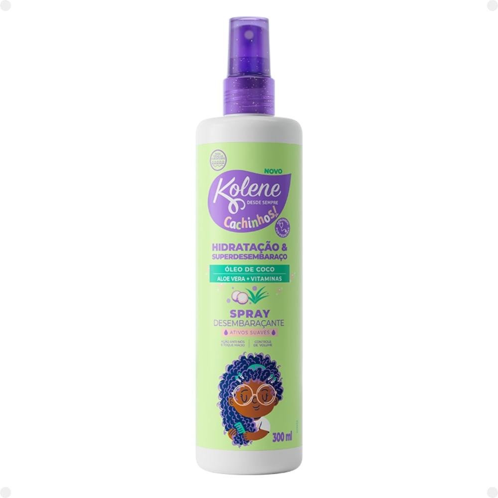 Kit Kolene Cachinhos: Shampoo, Condicionador, Creme para Pentear, Ativador de Cachos, Spray Desembaraçante e Gelatina ÚNICO 6