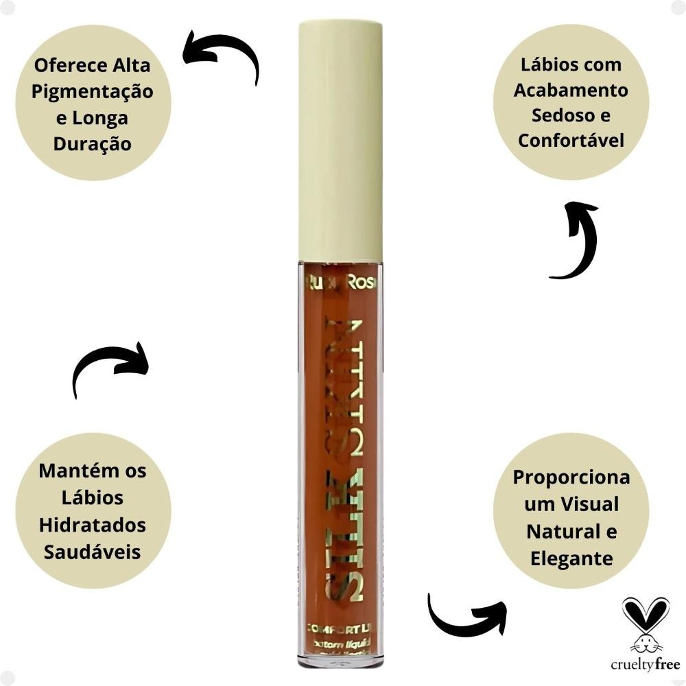 Batom Líquido Ruby Rose Silk Skin Comfort Lips SL06 3,5ml HB-L6201-6 Cor SL06 3