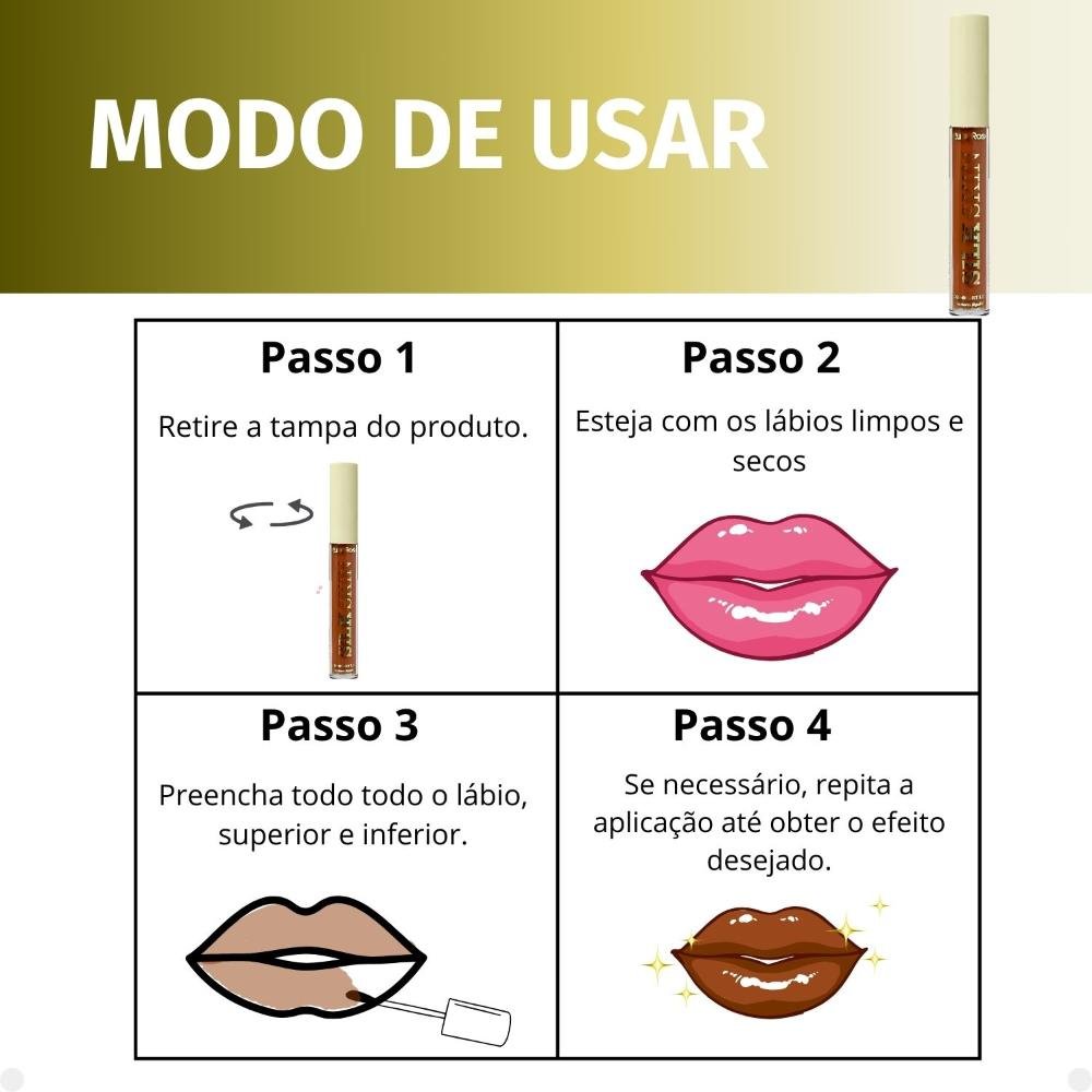 Batom Líquido Ruby Rose Silk Skin Comfort Lips SL06 3,5ml HB-L6201-6 Cor SL06 4