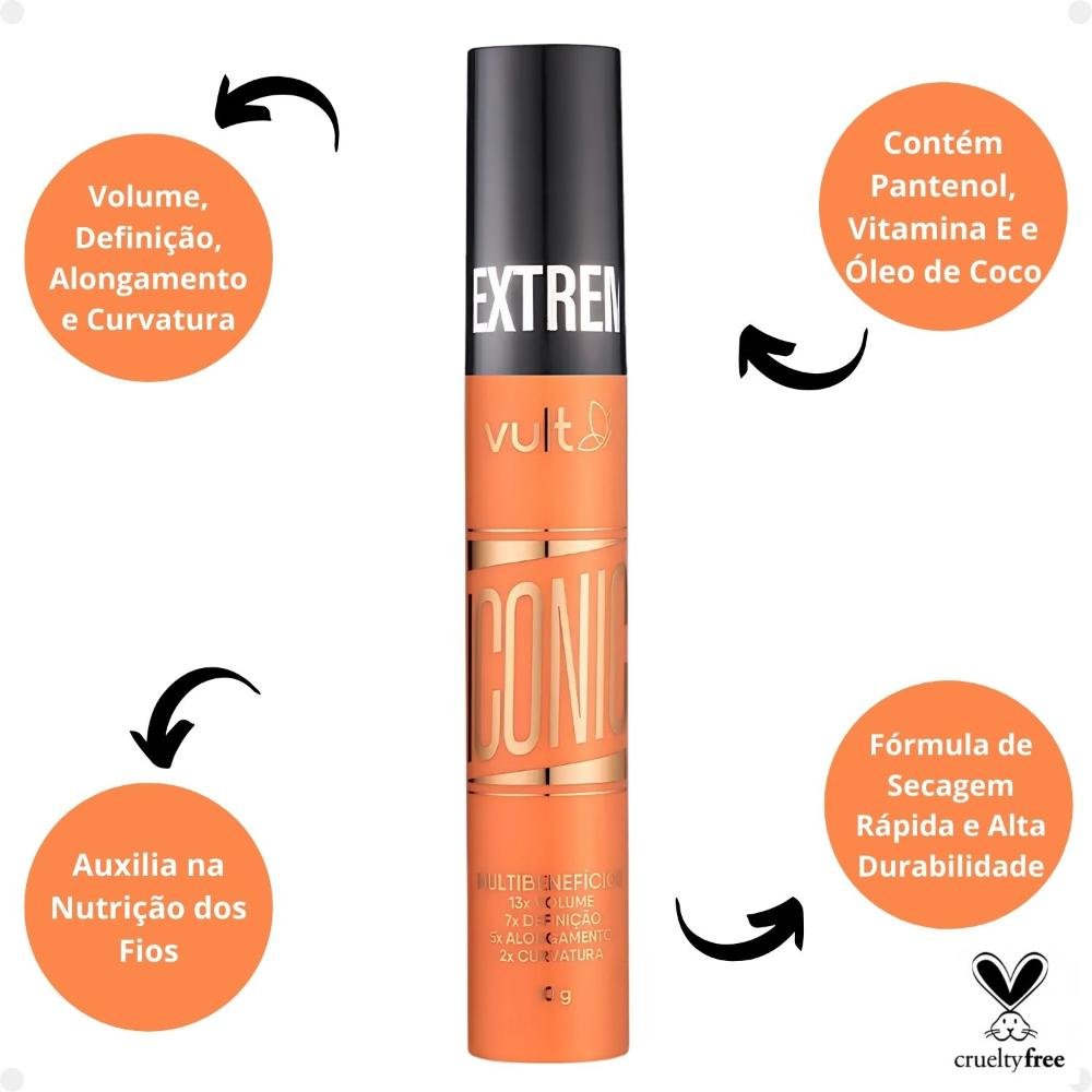 Máscara de Cílios Vult Extreme Iconic 10g Preto 3