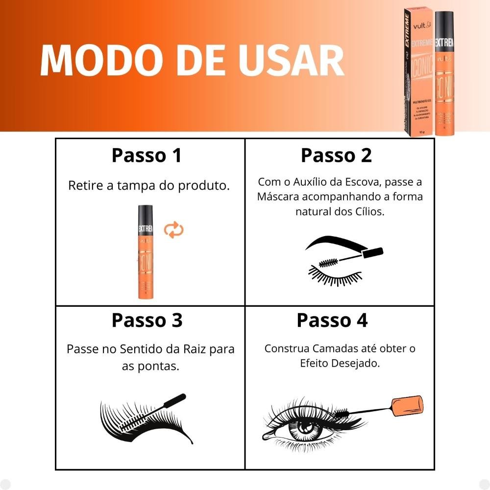 Máscara de Cílios Vult Extreme Iconic 10g Preto 6