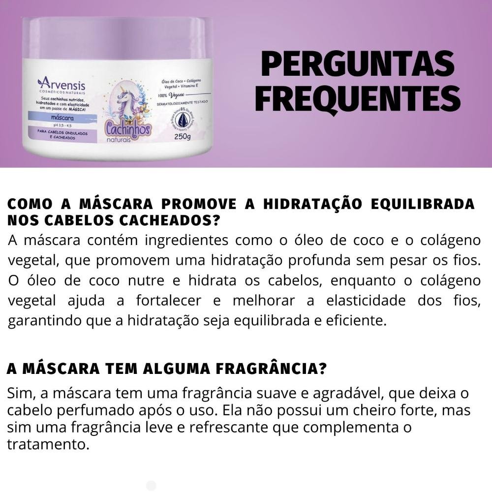 Máscara Arvensis Cachinhos Naturais Cabelos Ondulados e Cacheados 250g 250g 5