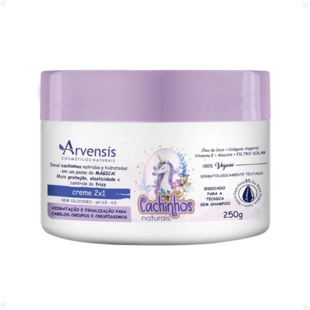 Creme 2x1 Arvensis Cachinhos Naturais Hidratação e Finalização Cabelos Crespos e Crespíssimos 250g 250g 4