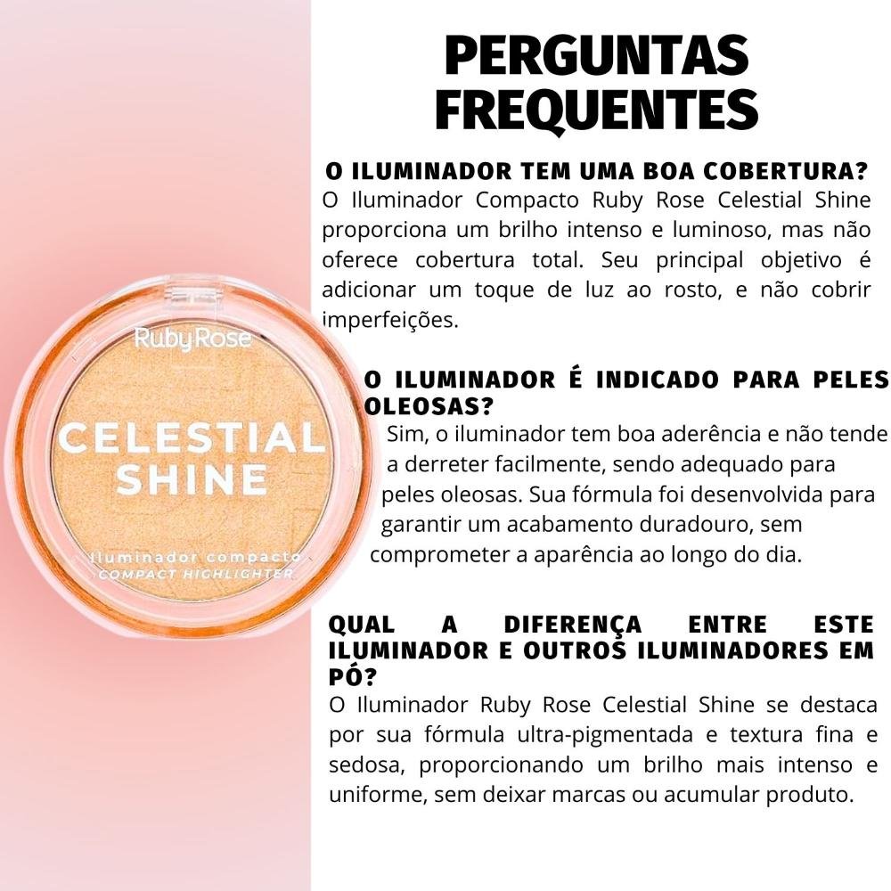 Iluminador Compacto Ruby Rose Celestial Shine Champagne Gleam HB-M701-3 Champagne Gleam 5
