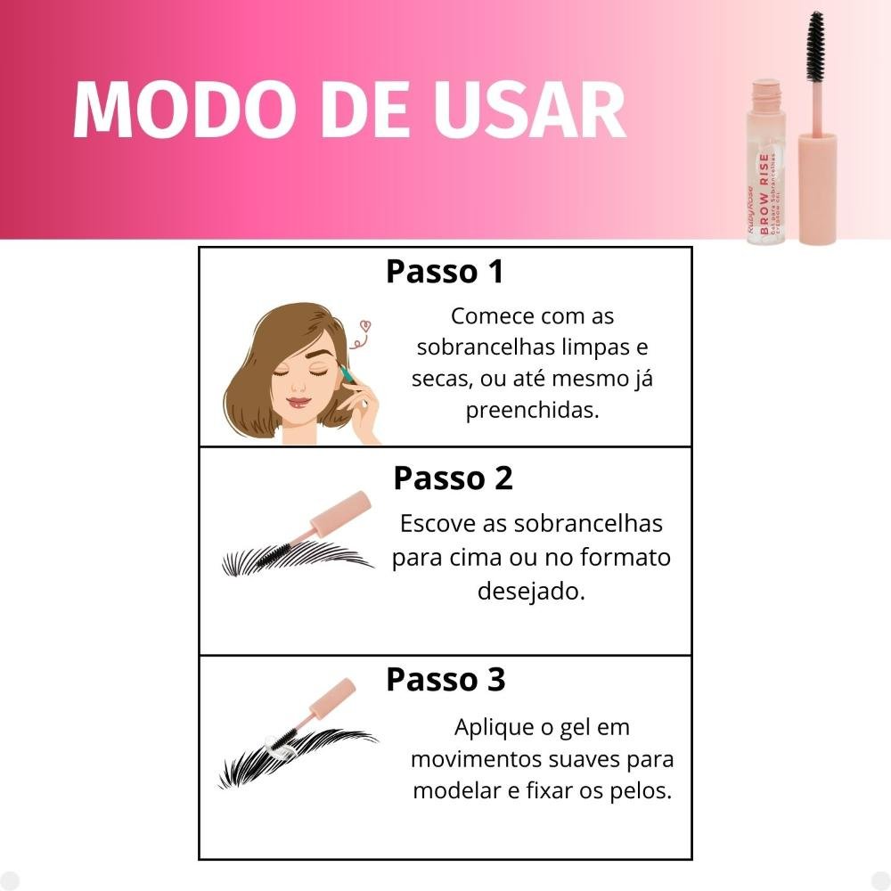 Gel Para Sobrancelhas Ruby Rose Brow Rise Hb-e2503 ÚNICO 5