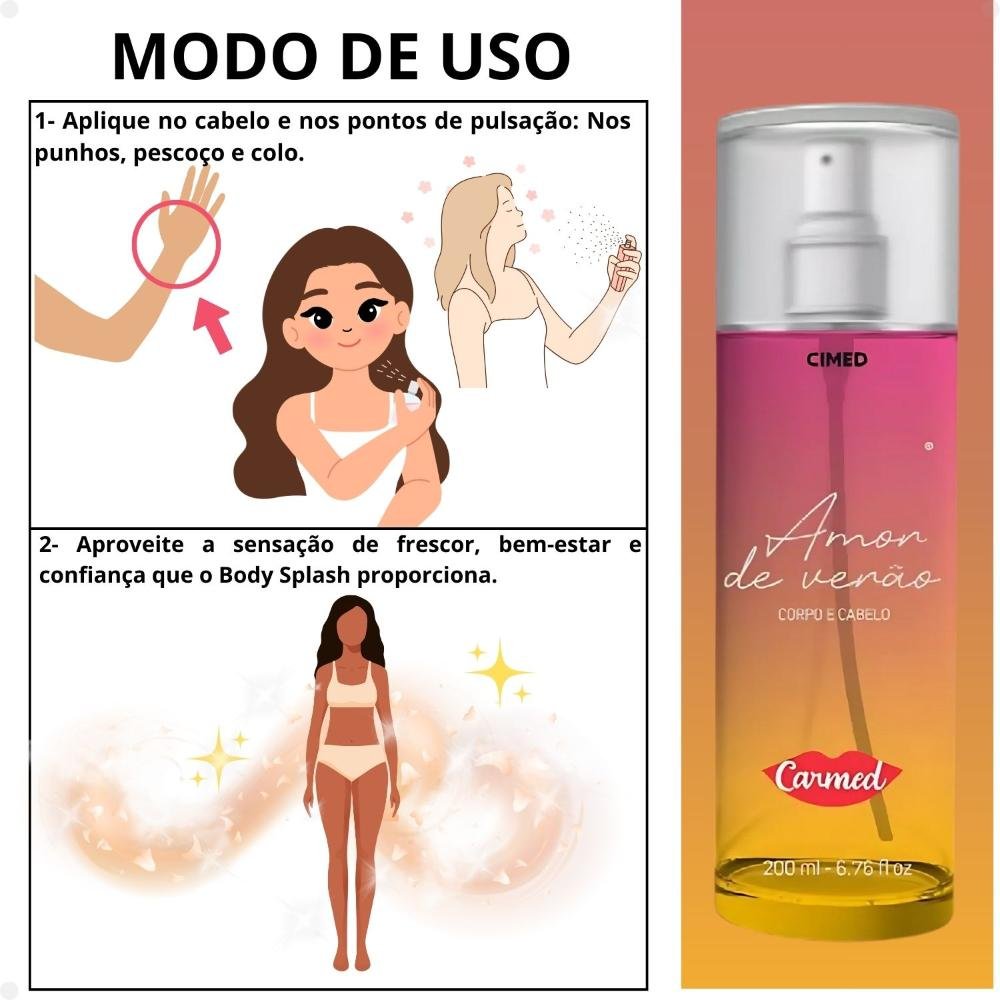 Body Splash Corpo e Cabelo Carmed Amor de Verão 200ml 200ml 4