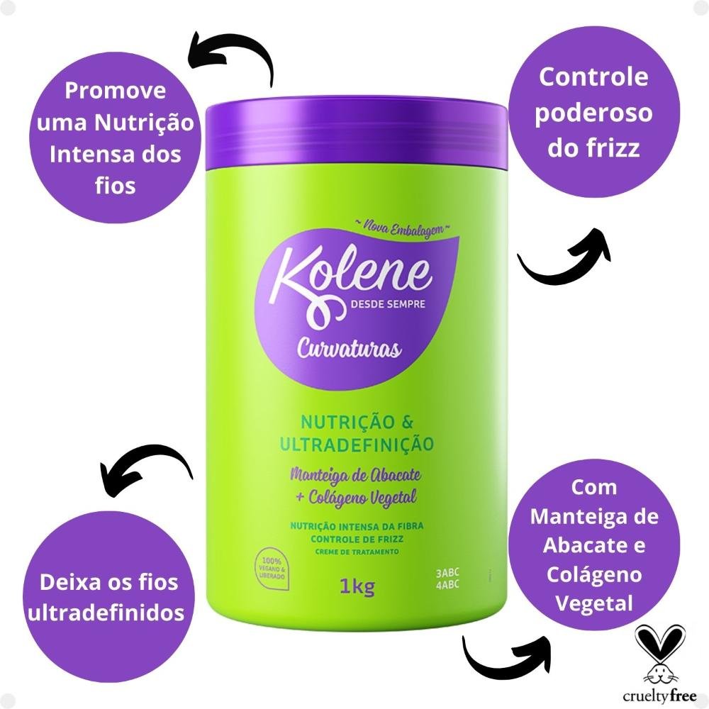 Creme de Tratamento Kolene Curvaturas Nutrição e Ultradefinição 1Kg 1kg 2