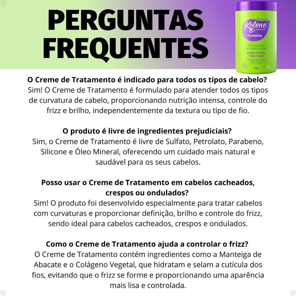 Creme de Tratamento Kolene Curvaturas Nutrição e Ultradefinição 1Kg 1kg 6