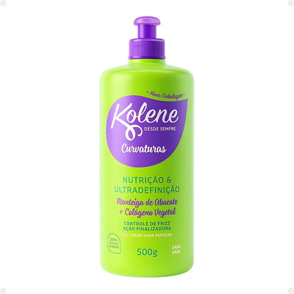 Kit Kolene Curvaturas Nutrição e Ultradefinição: Shampoo 300ml e Condicionador 200ml + Gel Creme para Pentear 500g ÚNICO 4