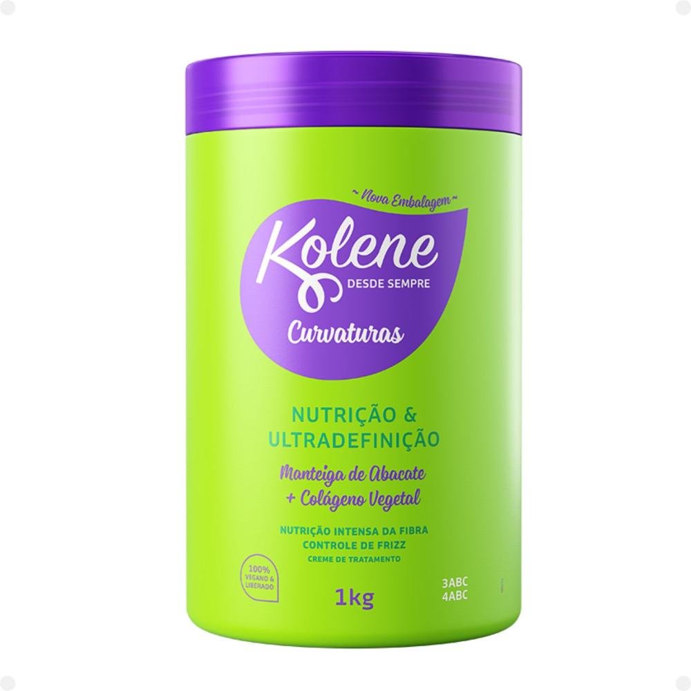 Kit Kolene Curvaturas Nutrição e Ultradefinição: Shampoo 300ml e Condicionador 200ml + Creme de Tratamento e Gel Creme 300g ÚNICO 4
