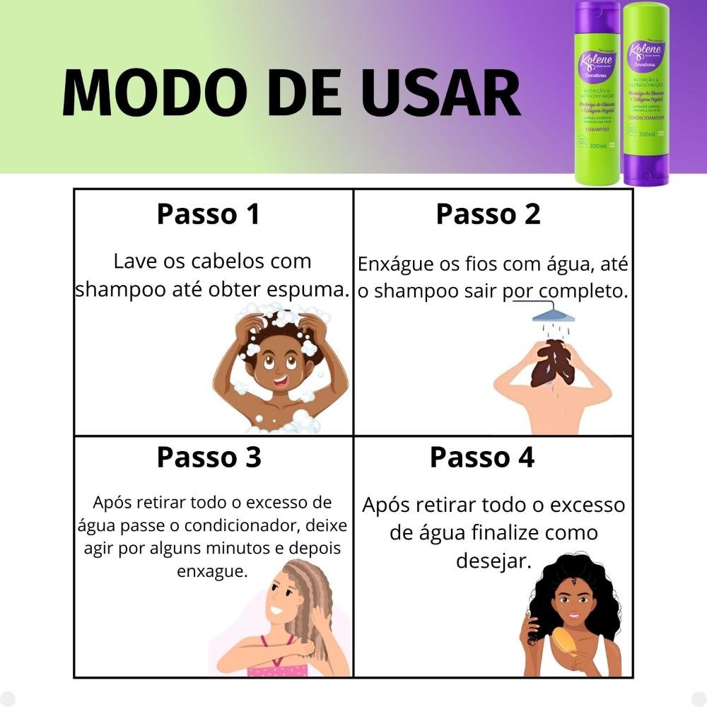 Kit Kolene Curvaturas Nutrição e Ultradefinição: Shampoo e Condicionador 300ml ÚNICO 5