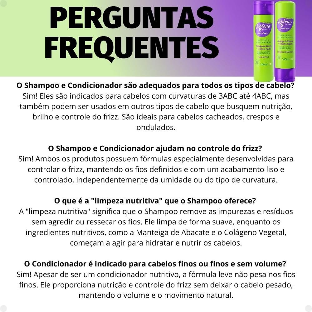Kit Kolene Curvaturas Nutrição e Ultradefinição: Shampoo e Condicionador 300ml ÚNICO 6