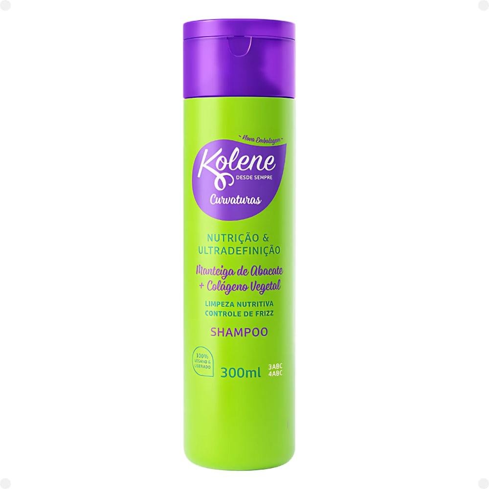 Kit Kolene Curvaturas Nutrição e Ultradefinição: Shampoo, Condicionador 300ml e Creme de Tratamento ÚNICO 3