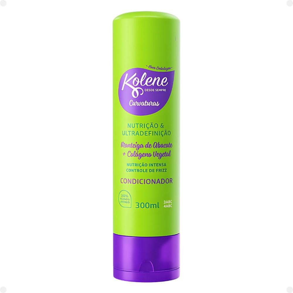 Kit Kolene Curvaturas Nutrição e Ultradefinição: Shampoo, Condicionador 300ml e Creme de Tratamento ÚNICO 4