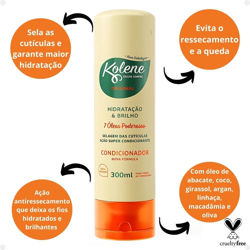 Condicionador Kolene Original Hidratação e Brilho 300ml 300ml 6