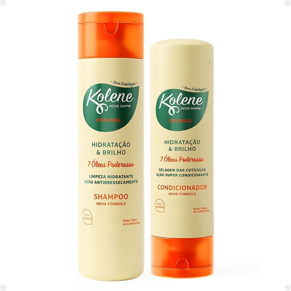 Kit Kolene Original Hidratação e Brilho: Shampoo 300ml e Condicionador 200ml + Creme de Tratamento 1Kg ÚNICO 3