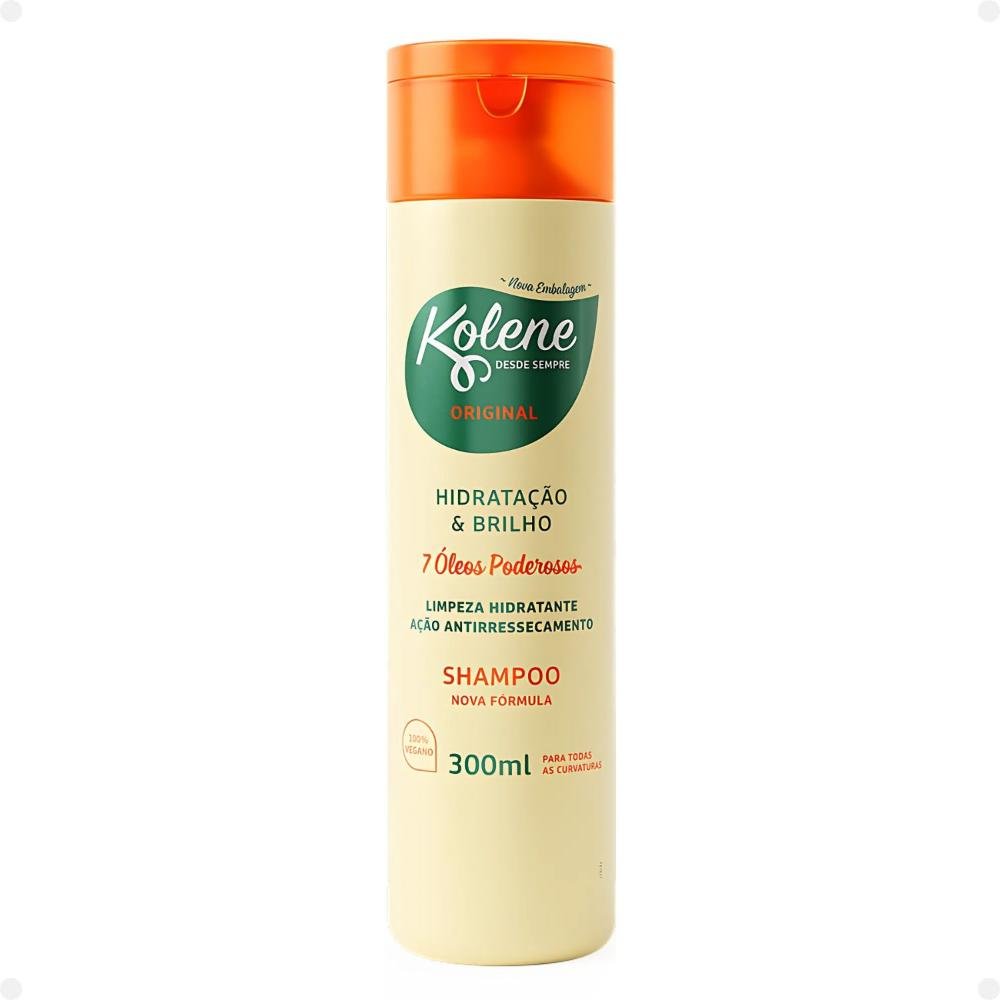 Kit Kolene Original Hidratação e Brilho: Shampoo, Condicionador 300ml e Creme para Pentear 500ml ÚNICO 3