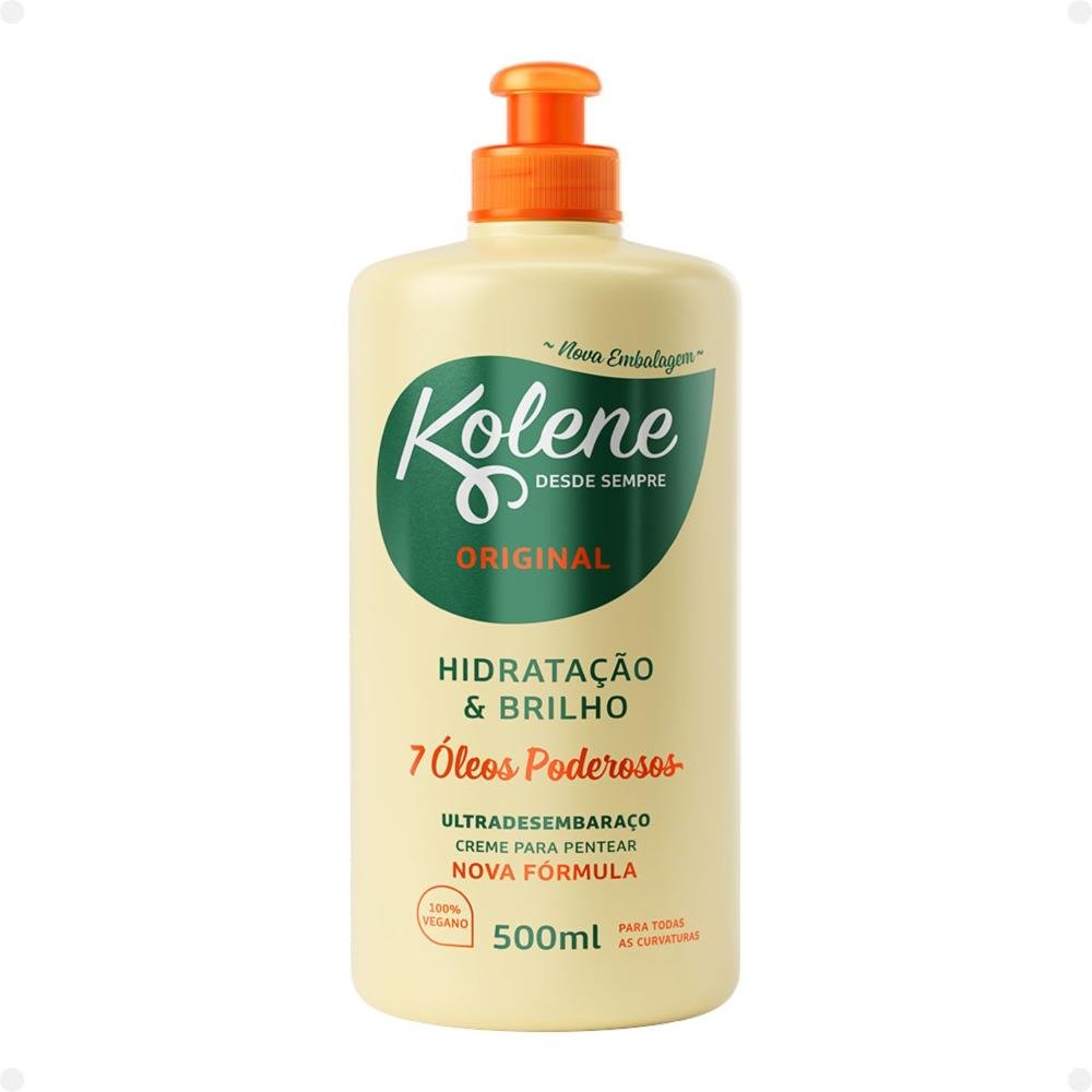 Kit Kolene Original Hidratação e Brilho: Shampoo, Condicionador 300ml e Creme para Pentear 500ml ÚNICO 5