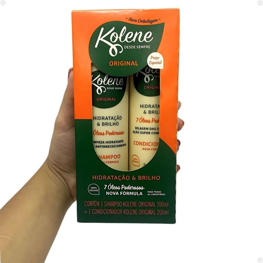 Kit Kolene Original Hidratação e Brilho: Shampoo 300ml e Condicionador 200ml ÚNICO 4