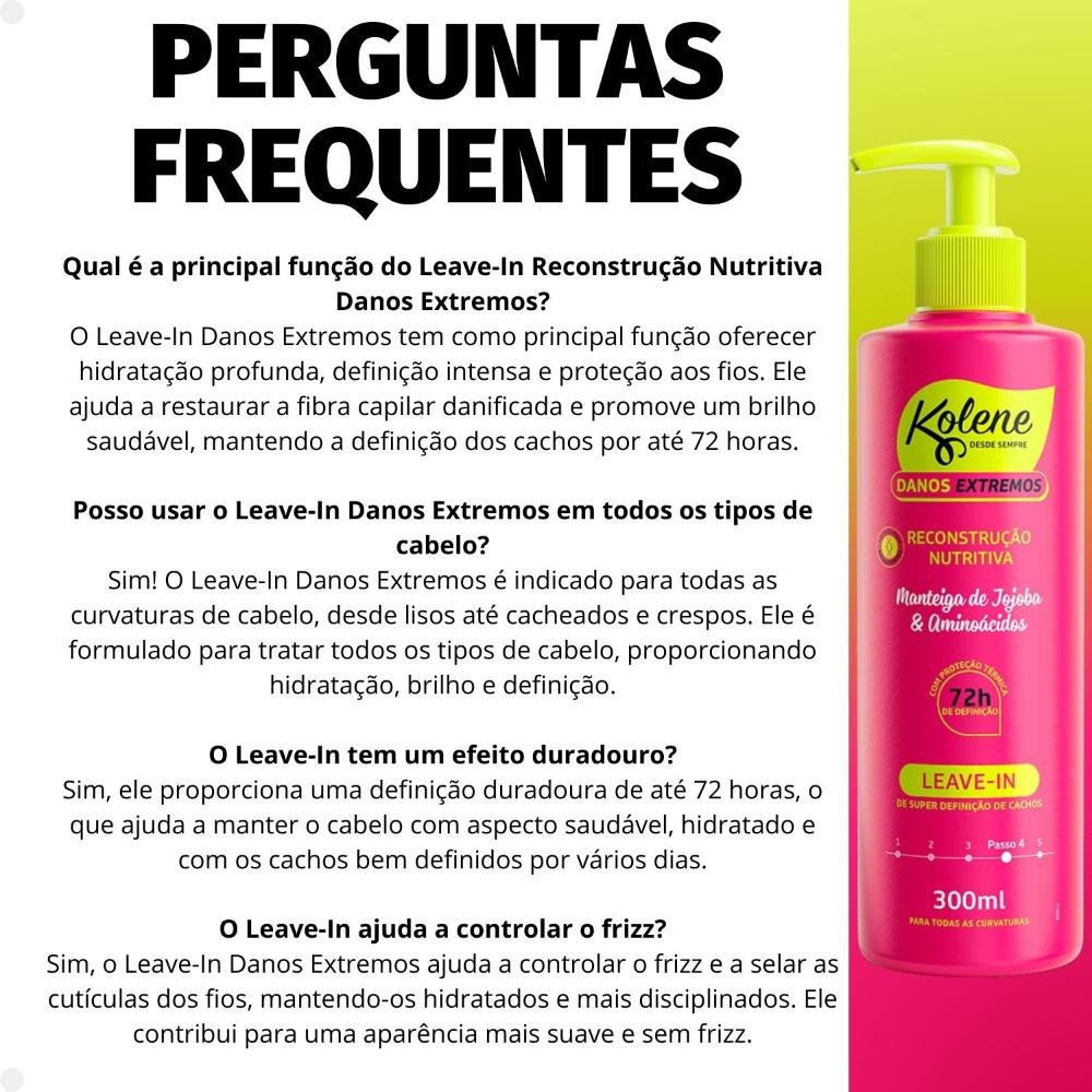 Leave-In Kolene Danos Extremos Reconstrução Nutritiva 300ml 300ml 6
