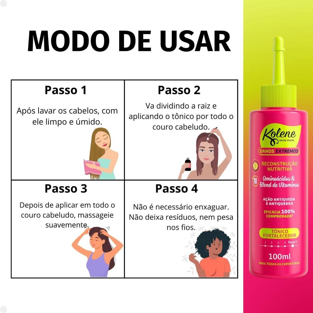 Tônico Fortalecedor Kolene Danos Extremos Reconstrução Nutritiva 100ml 100ml 5