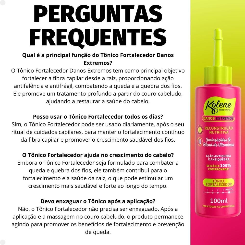 Tônico Fortalecedor Kolene Danos Extremos Reconstrução Nutritiva 100ml 100ml 6