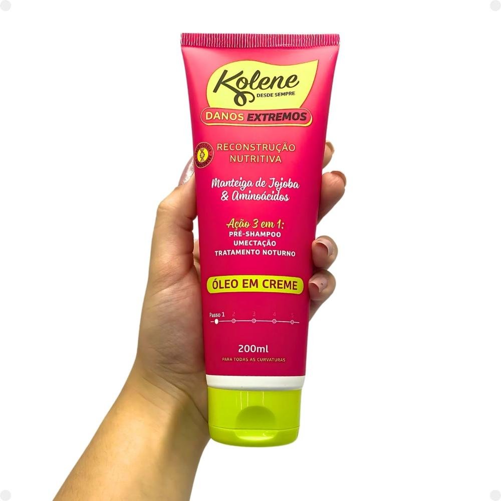 Óleo em Creme Kolene Danos Extremos Reconstrução Nutritiva 200ml 200ml 4