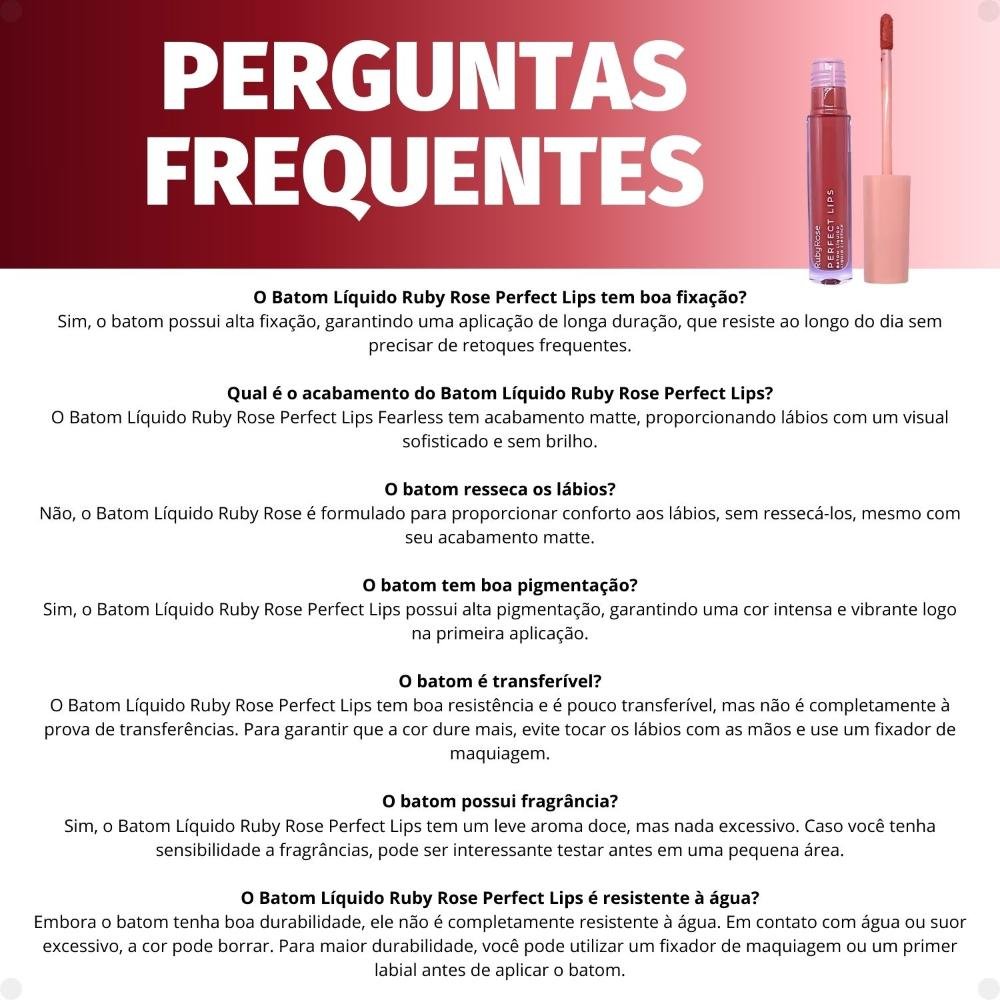 Batom Líquido Ruby Rose Perfect Lips Boss Babe HB-L6200-3 Boss Babe 6