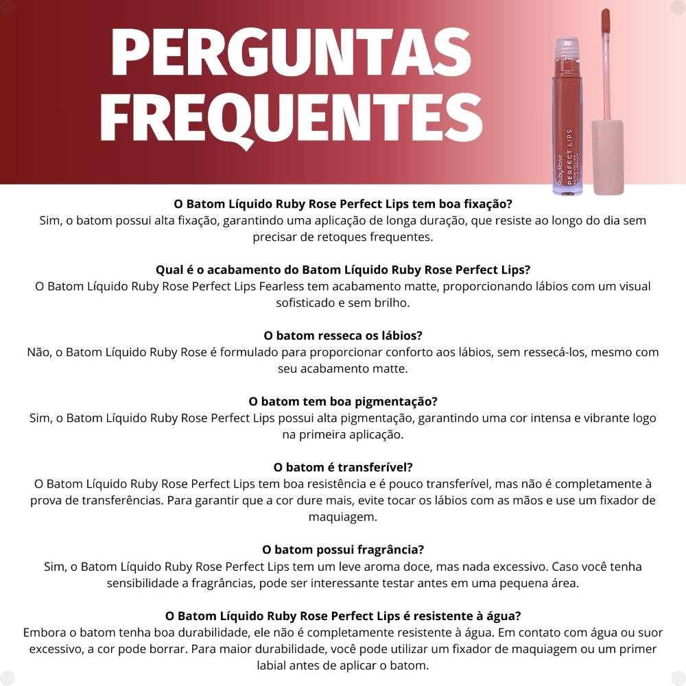 Batom Líquido Ruby Rose Perfect Lips Self Love HB-L6200-4 Self Love 6