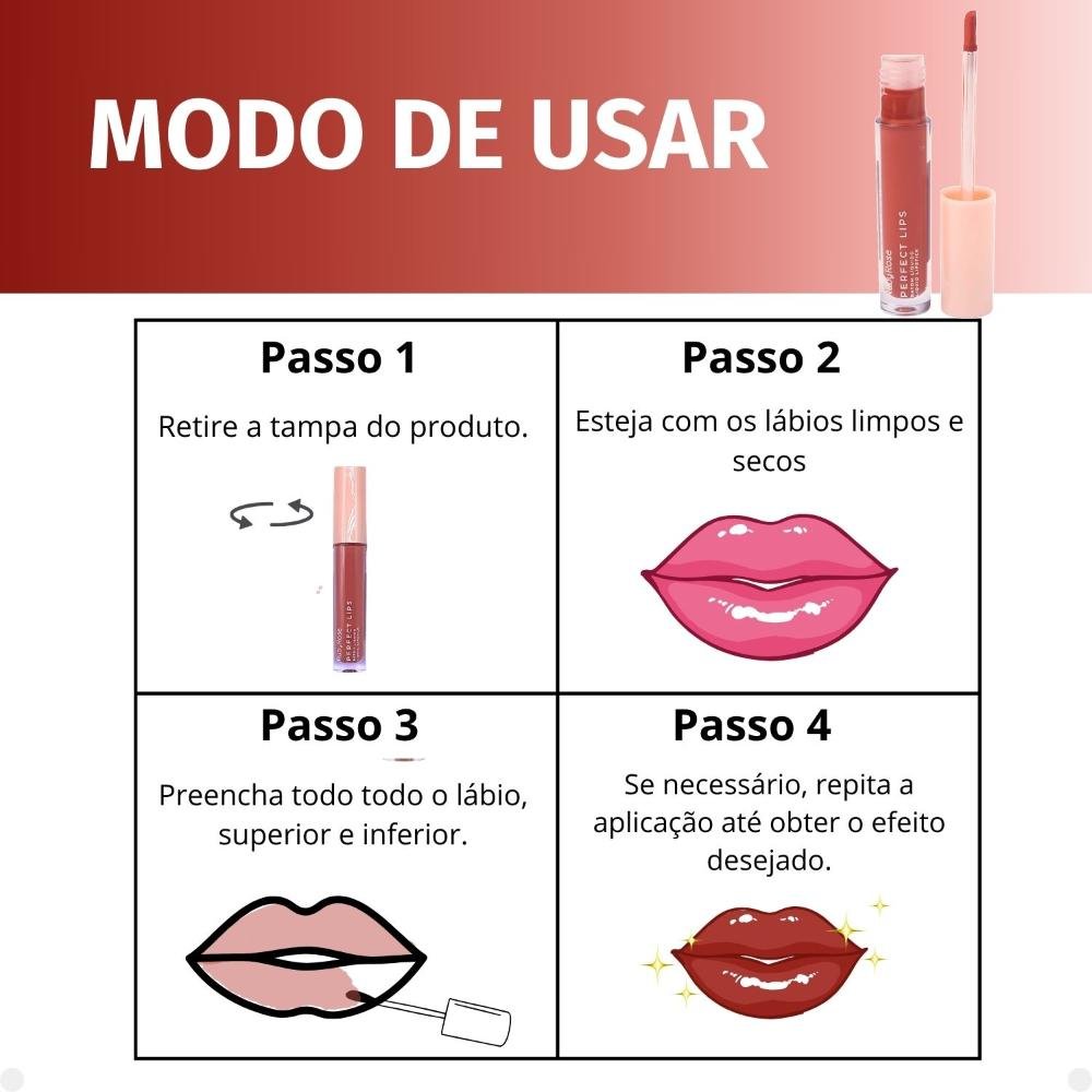 Batom Líquido Ruby Rose Perfect Lips Dream Big HB-L6200-7 Dream Big 5
