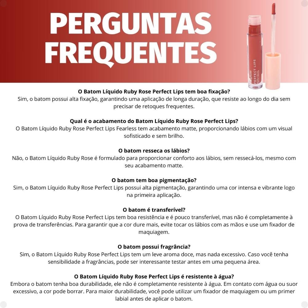 Batom Líquido Ruby Rose Perfect Lips Dream Big HB-L6200-7 Dream Big 6