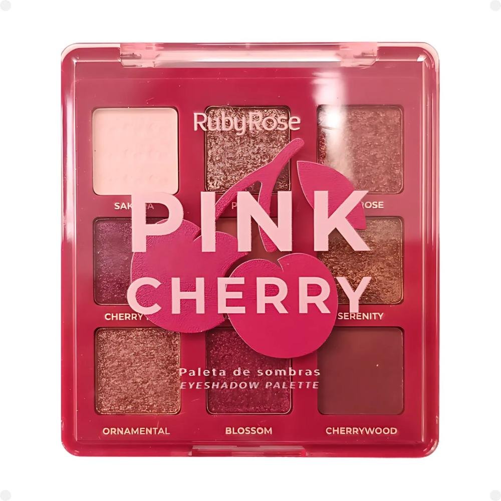 Paleta de Sombras Ruby Rose Pink Cherry 9 Cores HB-E2202 Pink Cherry 3