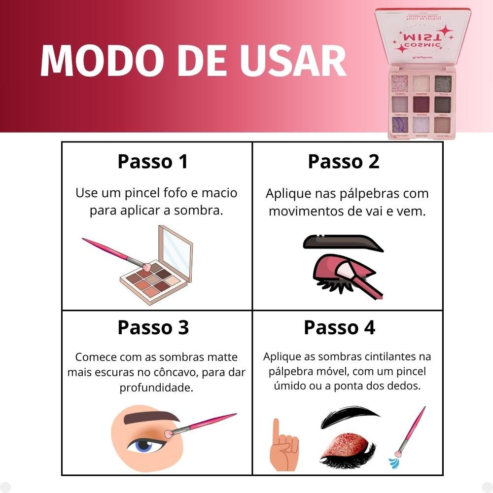 Paleta de Sombras Ruby Rose Cosmic Mist 9 Cores HB-E2204 Cosmic Mist 6