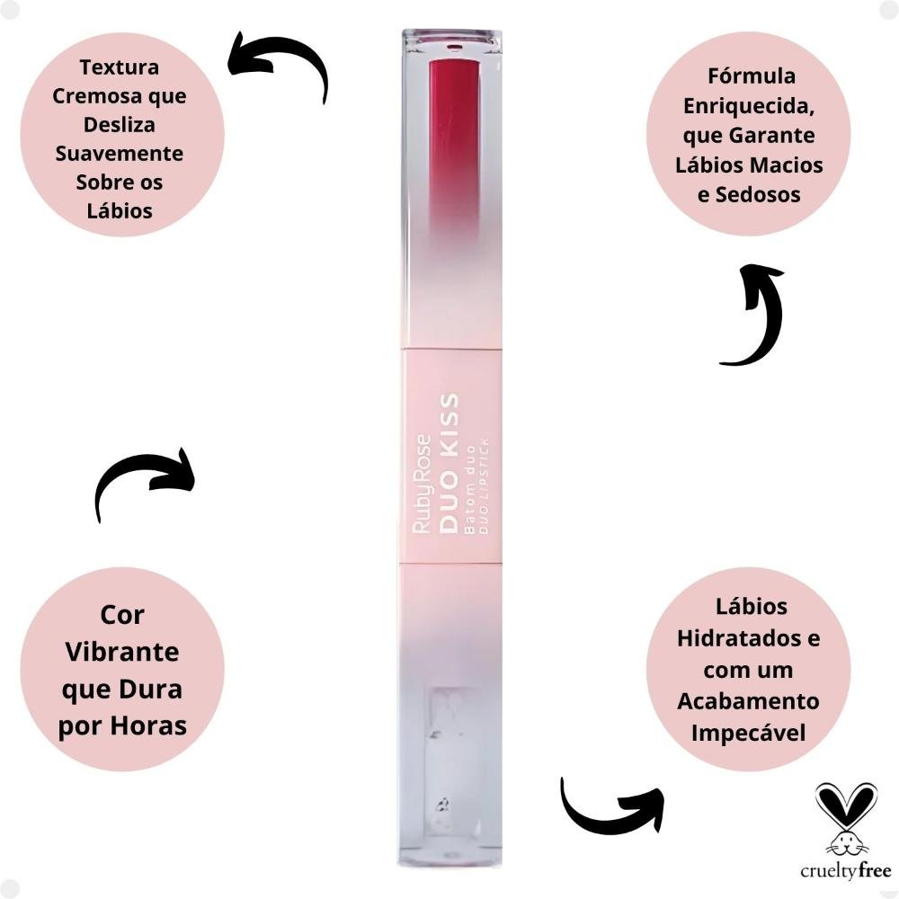 Batom Duo Ruby Rose Duo Kiss DK09 HB-L6203-9 DK09 2