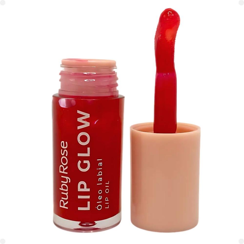 Óleo Labial Ruby Rose Lip Glow Eletric Red HB-L6502-1 Eletric Red 4