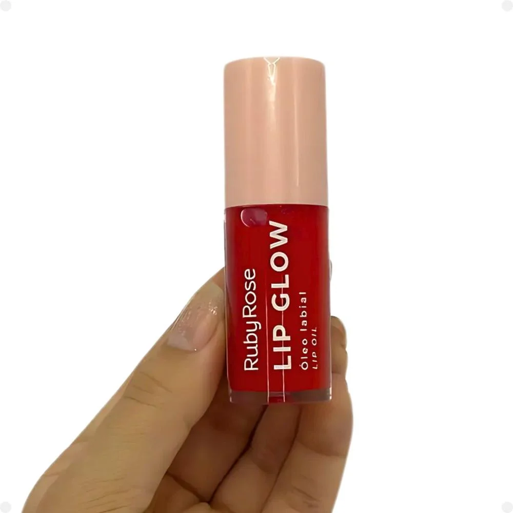 Óleo Labial Ruby Rose Lip Glow Eletric Red HB-L6502-1 Eletric Red 5