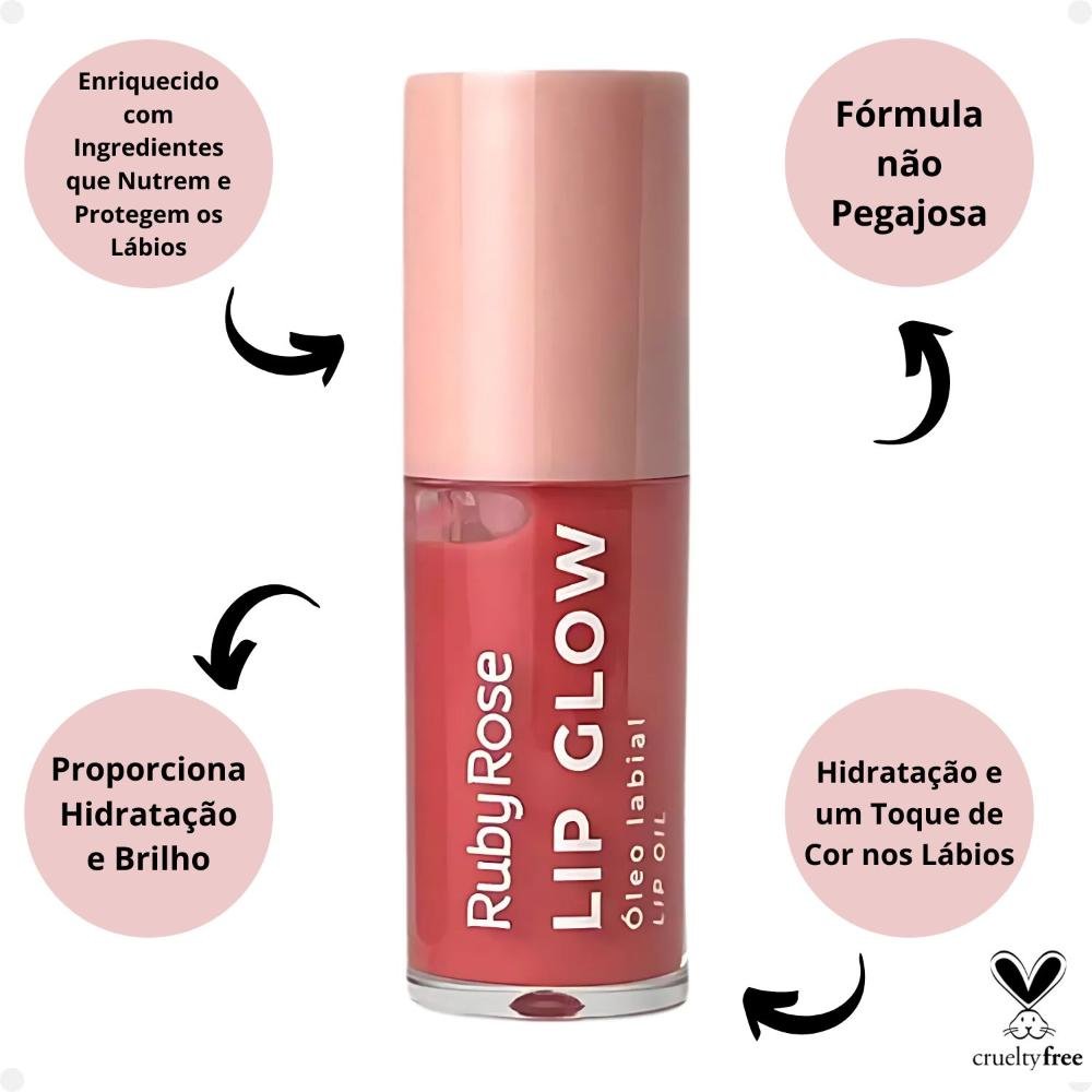 Óleo Labial Ruby Rose Lip Glow Vintage Rose HB-L6502-2 Vintage Rose 3