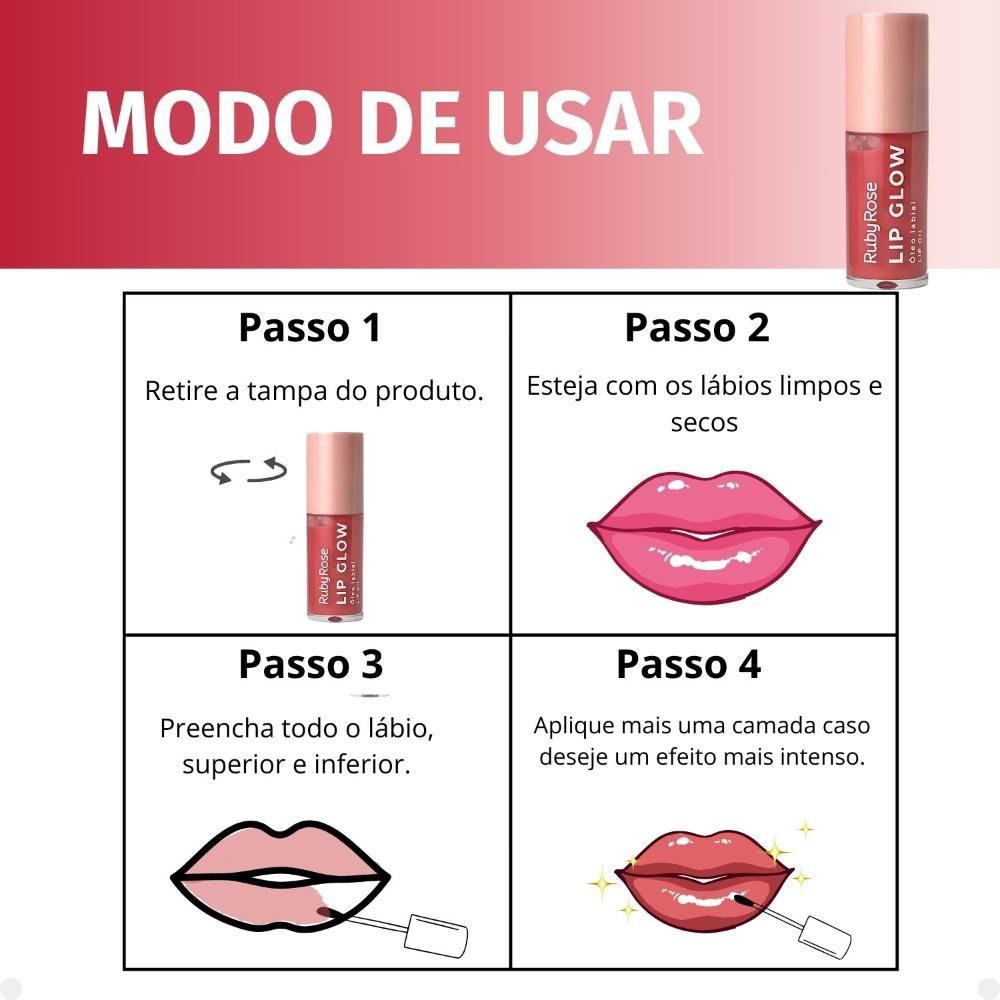 Óleo Labial Ruby Rose Lip Glow Vintage Rose HB-L6502-2 Vintage Rose 6
