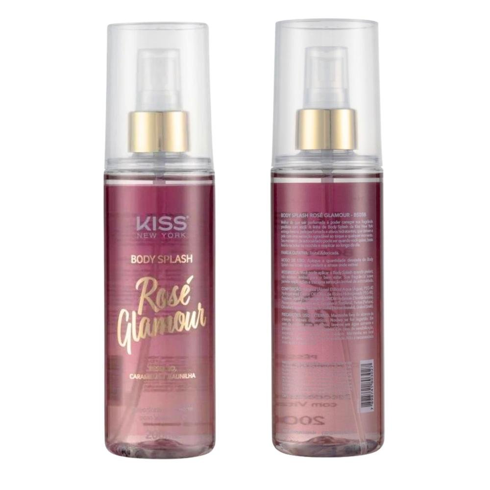 Kit Kiss New York Rosé Glamour: Body Splash 200ml e Loção Hidratante 180ml ÚNICO 3