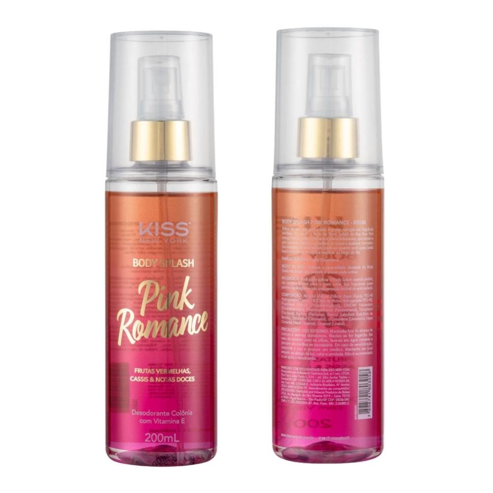 Kit Kiss New York Pink Romance: Body Splash 200ml e Loção Hidratante 180ml ÚNICO 3