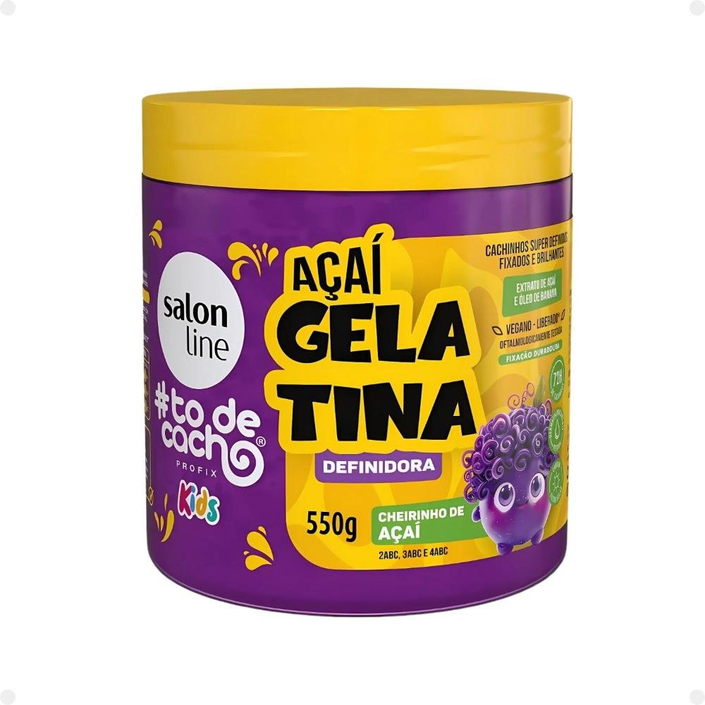 Kit Salon Line Kids: 1 Creme para Pentear e 1 Gelatina Definidora Açaí ÚNICO 4