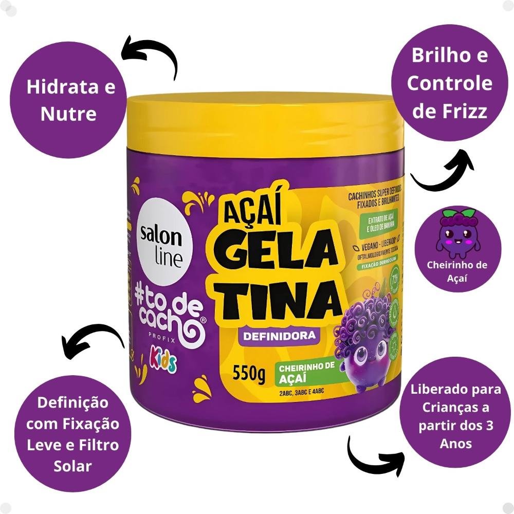 Gelatina Definidora Salon Line Kids #todecacho Açaí 550g 550g 2