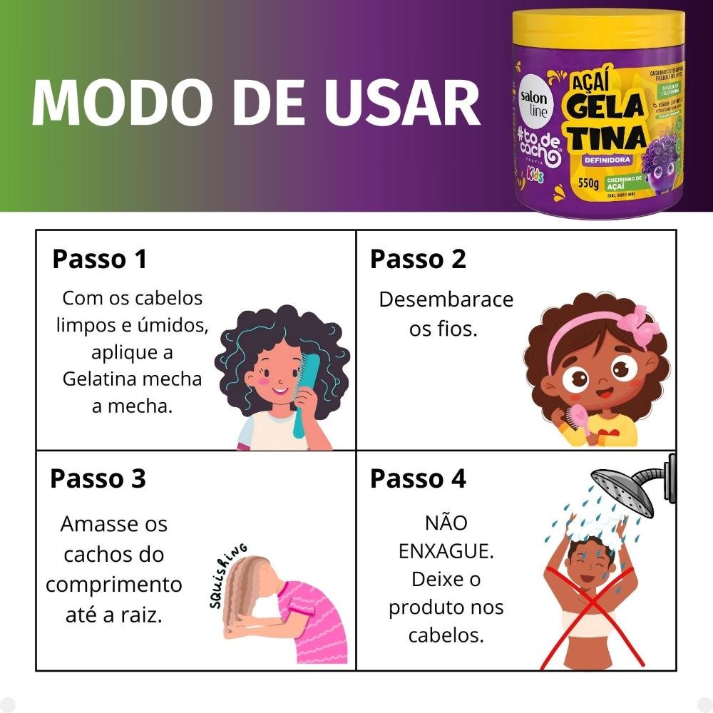 Gelatina Definidora Salon Line Kids #todecacho Açaí 550g 550g 5