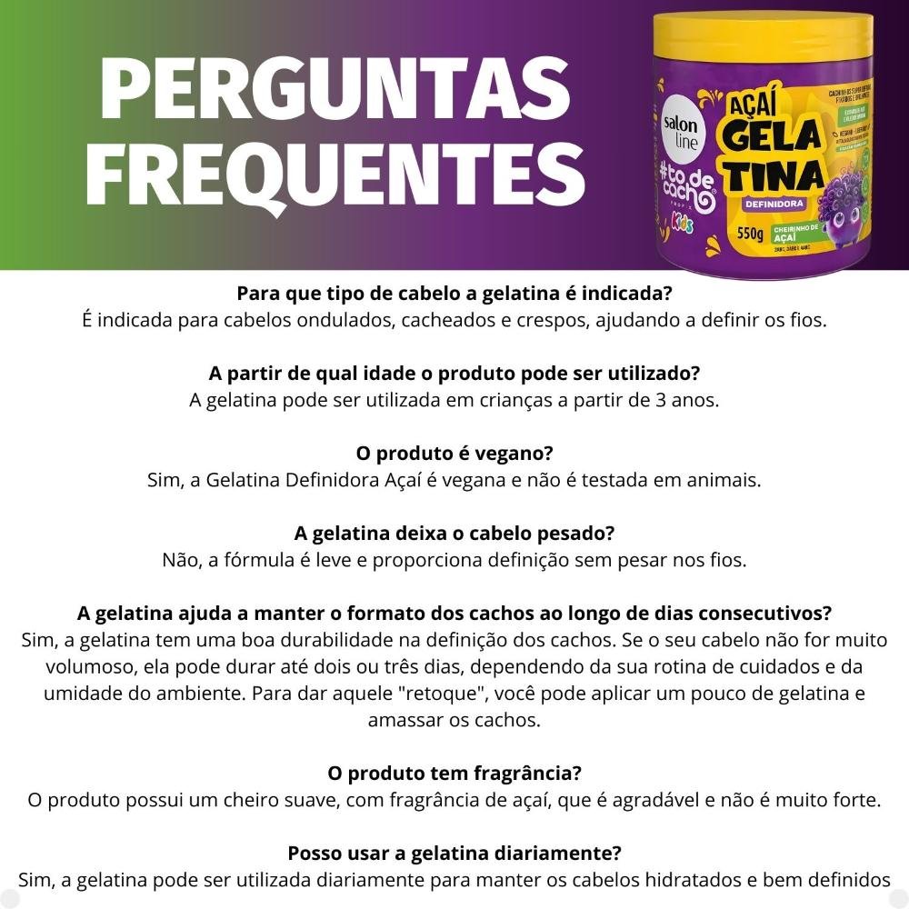 Gelatina Definidora Salon Line Kids #todecacho Açaí 550g 550g 6