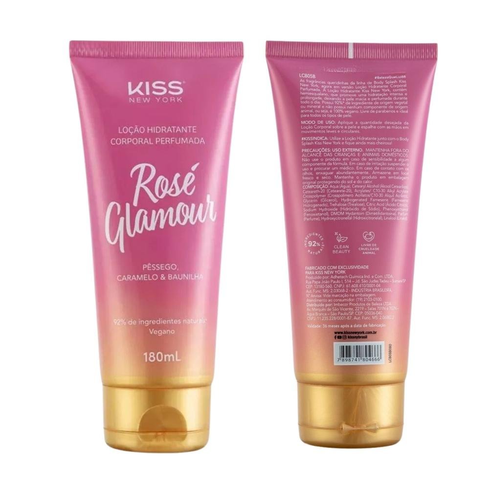 Loção Hidratante Corporal Kiss New York Rosé Glamour LCB05B 180ml 180ml 3