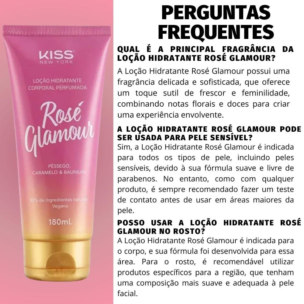 Loção Hidratante Corporal Kiss New York Rosé Glamour LCB05B 180ml 180ml 5