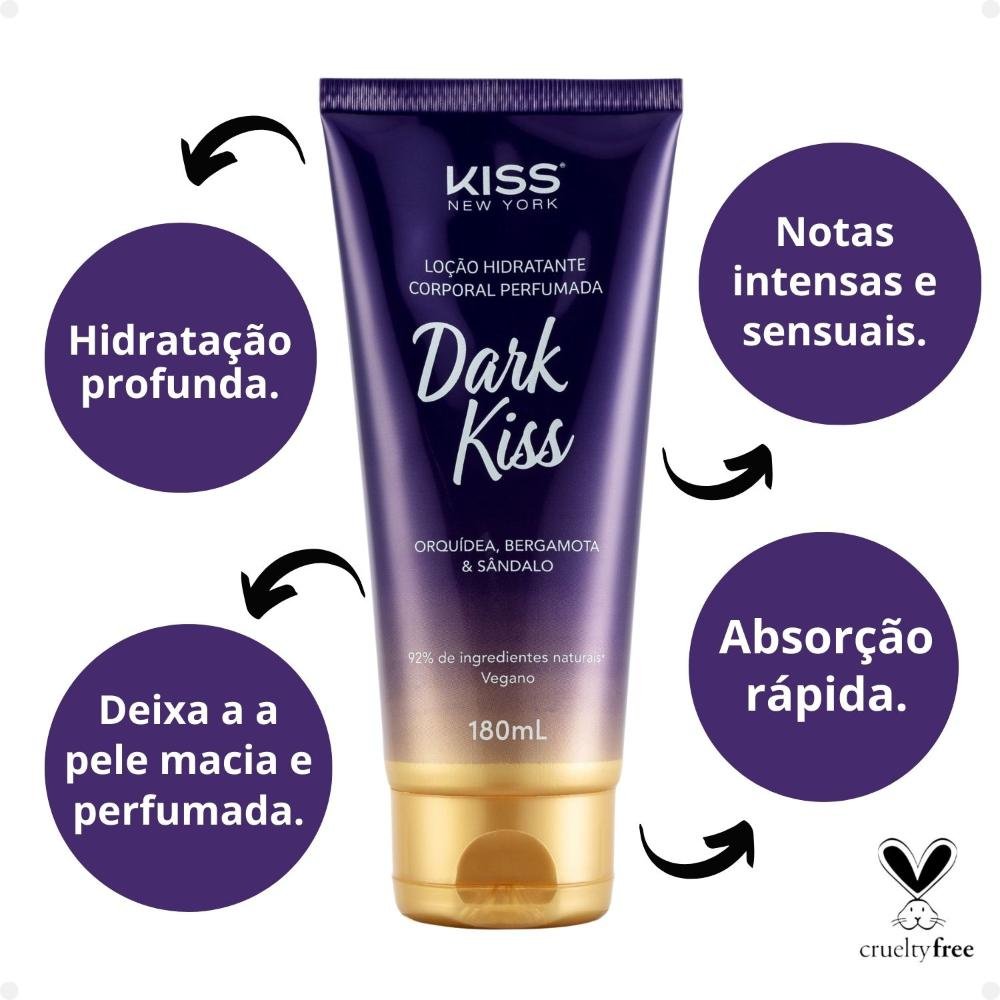 Loção Hidratante Corporal Kiss New York Dark Kiss LCB07B 180ml 180ml 2
