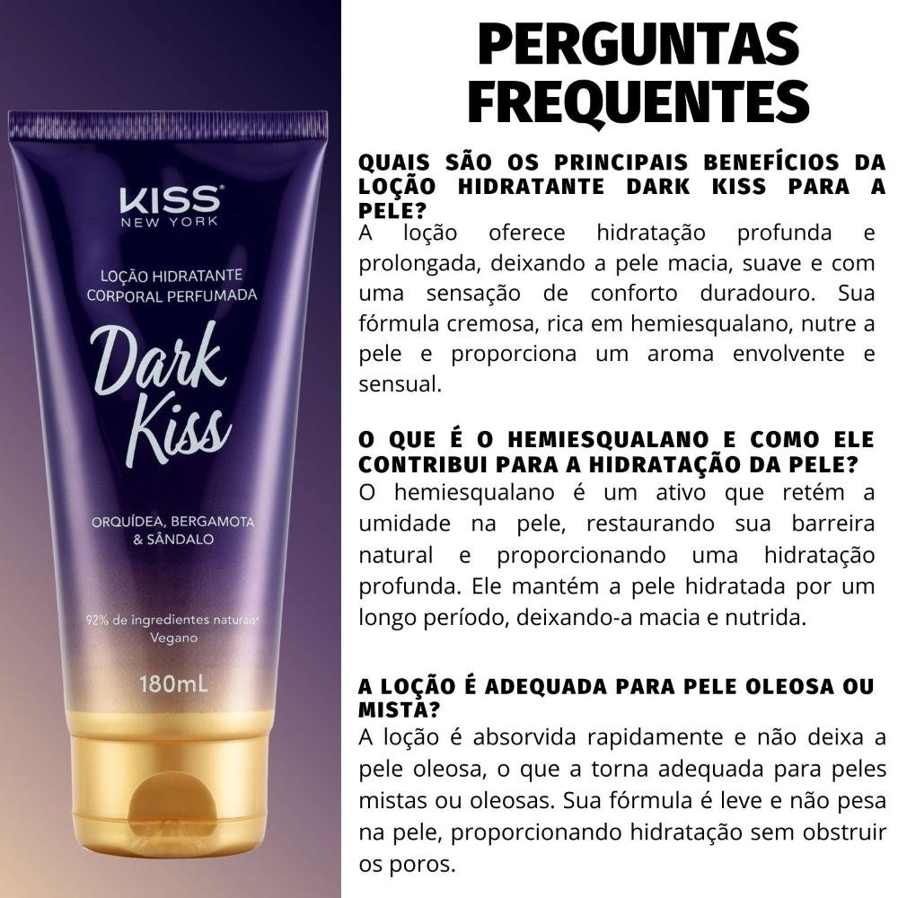 Loção Hidratante Corporal Kiss New York Dark Kiss LCB07B 180ml 180ml 5