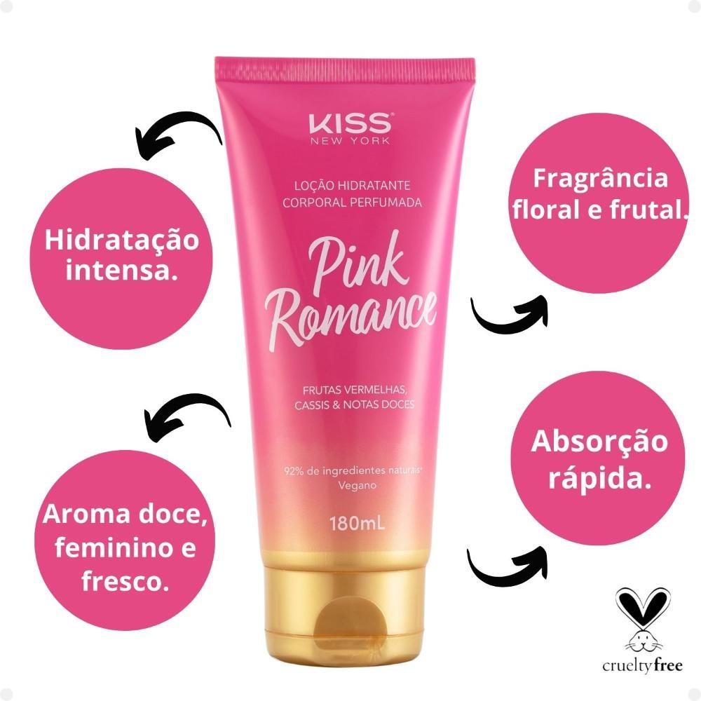 Loção Hidratante Corporal Kiss New York Pink Romance LCB08B 180ml 180ml 2